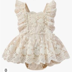 NWT Infant Newborn Baby First Picture Ruffle Lace Tutu Dress